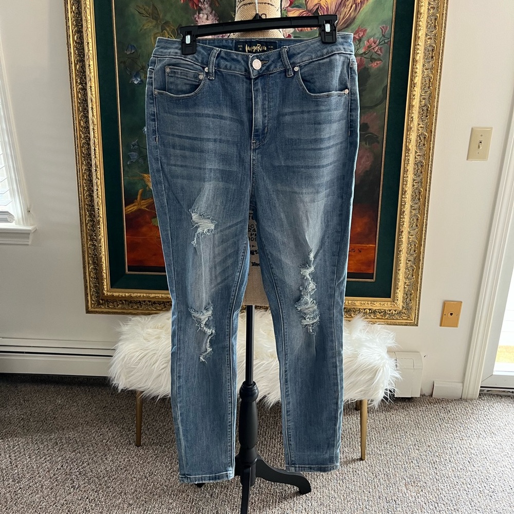 Medium Wash Distressed Skinny Jeans